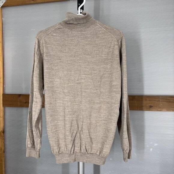 Zara Wool Blend Heathered Brown Lightweight Turtleneck‎ Sweater Sz L - Picture 7 of 13